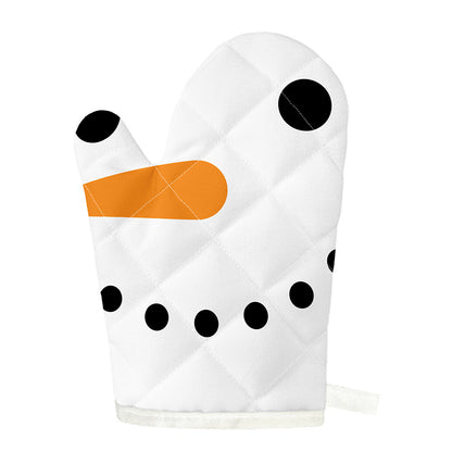 Snowman Face Print Single Oven Mitt