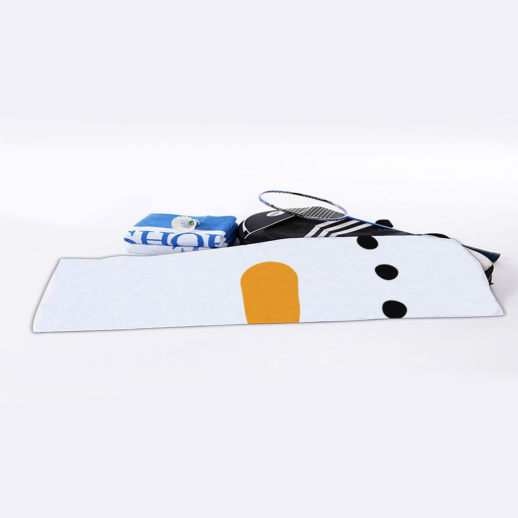 Snowman Face Print Sports Towel