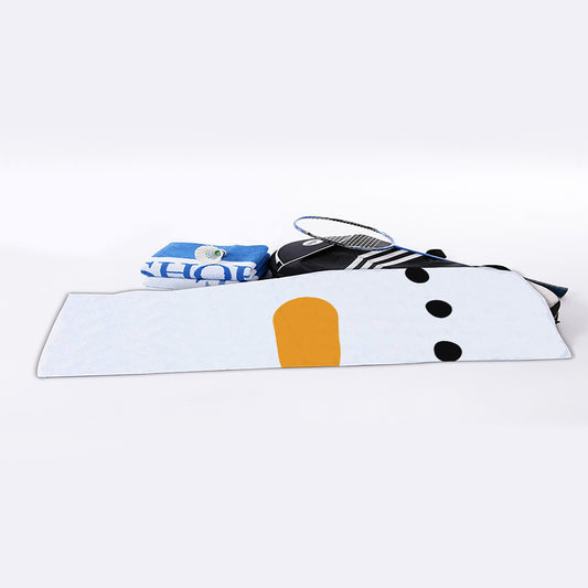 Snowman Face Print Sports Towel
