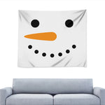 Snowman Face Print Tapestry