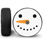 Snowman Face Print Tire Cover With Camera Hole