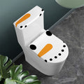 Snowman Face Print Toilet Lid And Tank Cover Set
