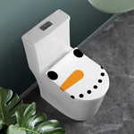 Snowman Face Print Toilet Lid Cover