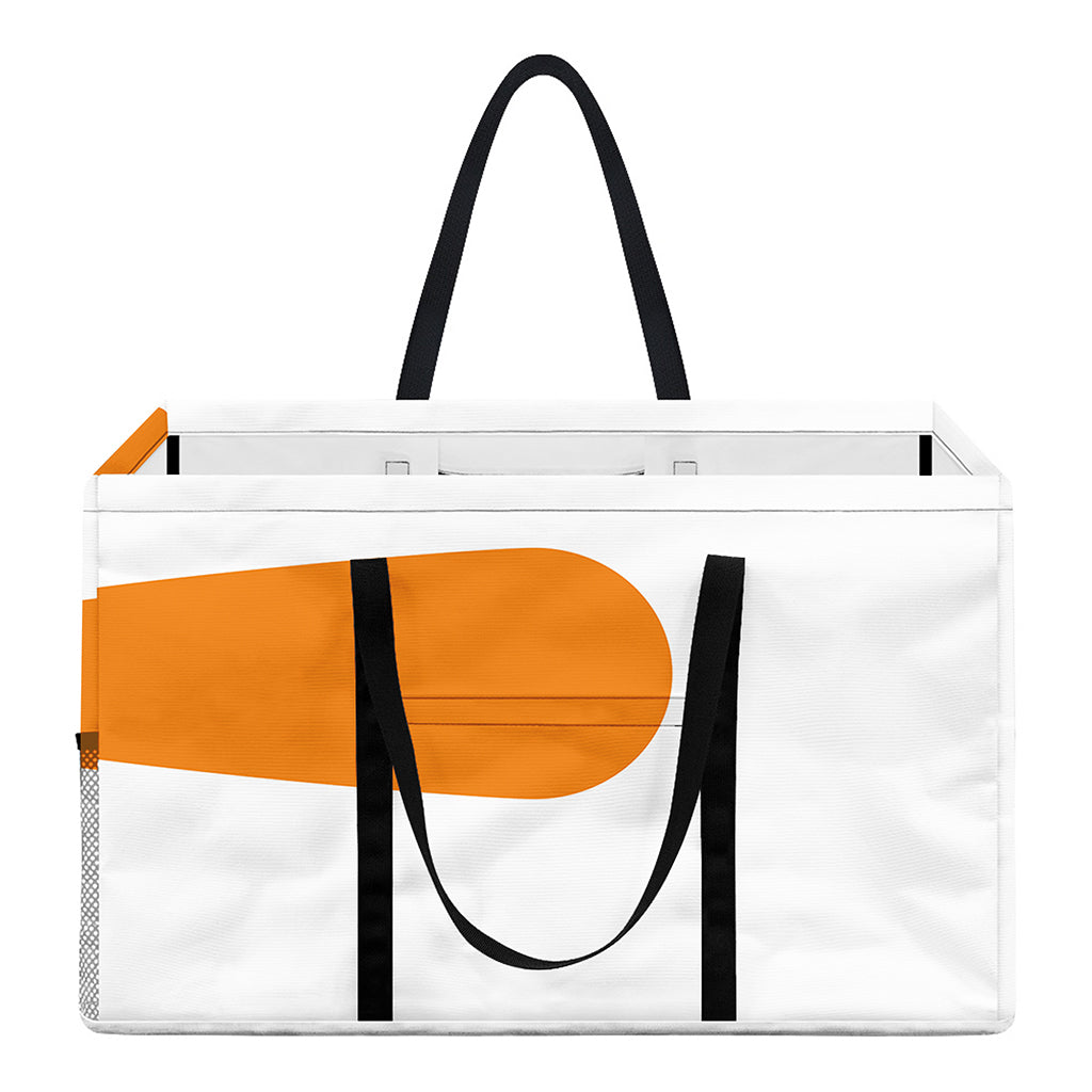 Snowman Face Print Utility Tote Bag