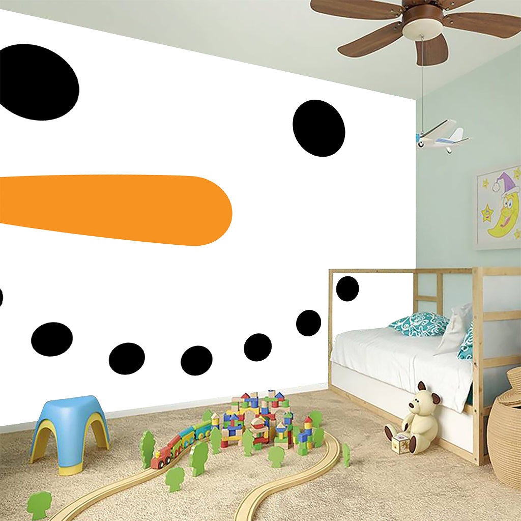 Snowman Face Print Wall Sticker