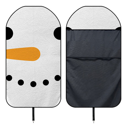 Snowman Face Print Waterproof Car Seat Cover