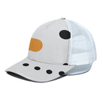 Snowman Face Print White Mesh Trucker Cap