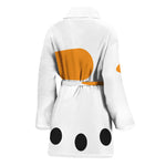 Snowman Face Print Women's Bathrobe