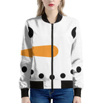 Snowman Face Print Women's Bomber Jacket