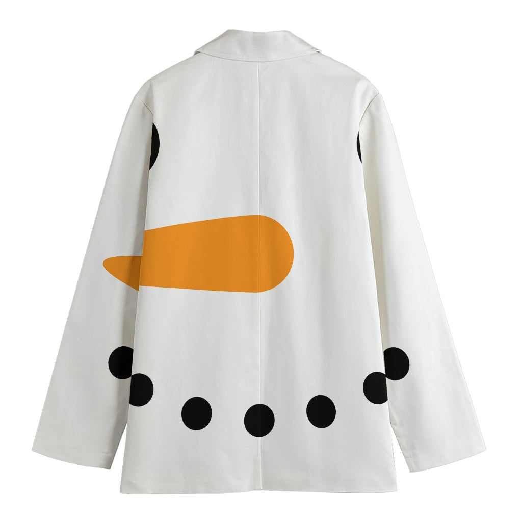 Snowman Face Print Women's Cotton Blazer