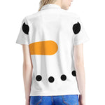 Snowman Face Print Women's Polo Shirt