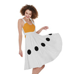Snowman Face Print Women's Sleeveless Dress