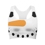 Snowman Face Print Women's Sports Bra