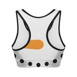 Snowman Face Print Women's Sports Bra