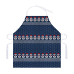 Snowman Knitted Pattern Print Adjustable Apron