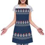 Snowman Knitted Pattern Print Adjustable Apron