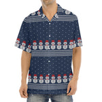 Snowman Knitted Pattern Print Aloha Shirt