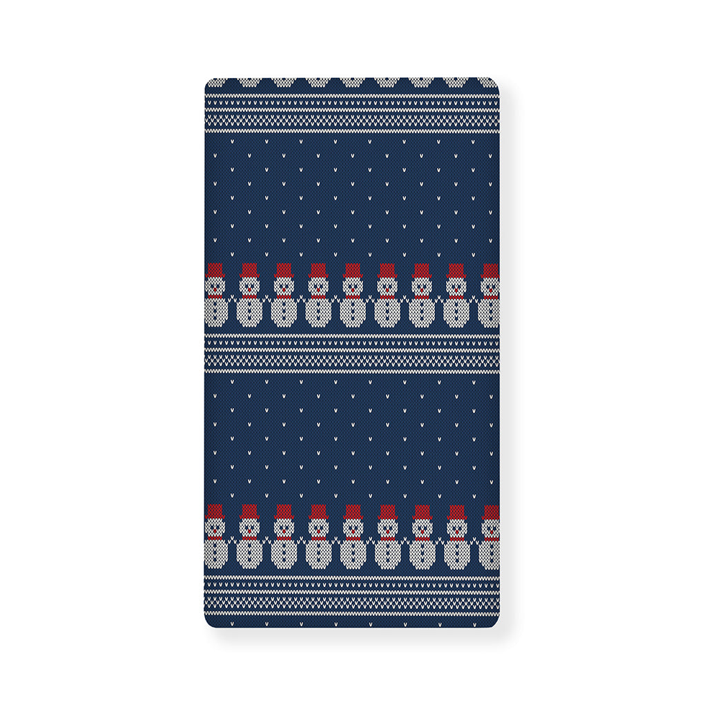 Snowman Knitted Pattern Print Baby Crib Sheet
