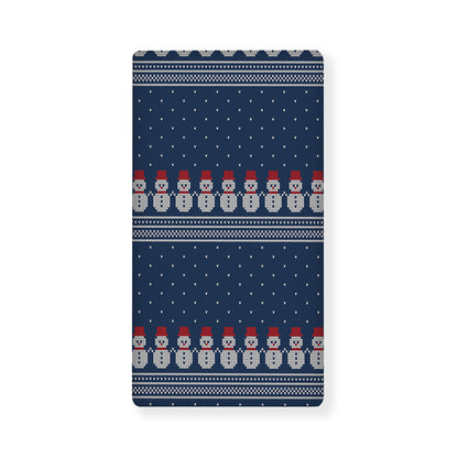 Snowman Knitted Pattern Print Baby Crib Sheet