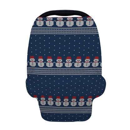 Snowman Knitted Pattern Print Baby Seat Cover