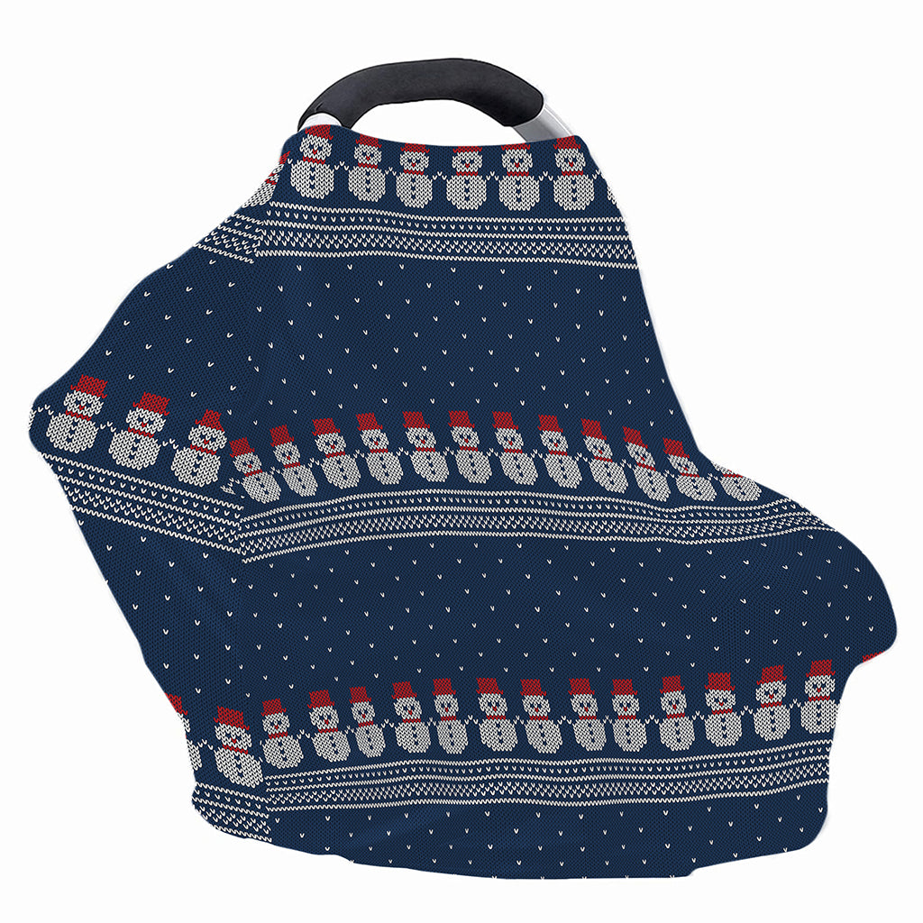 Snowman Knitted Pattern Print Baby Seat Cover