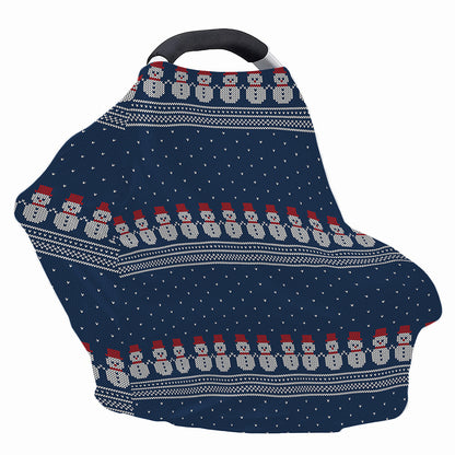 Snowman Knitted Pattern Print Baby Seat Cover