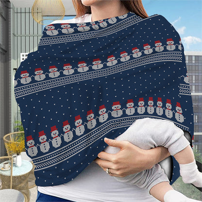 Snowman Knitted Pattern Print Baby Seat Cover