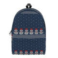 Snowman Knitted Pattern Print School Backpack