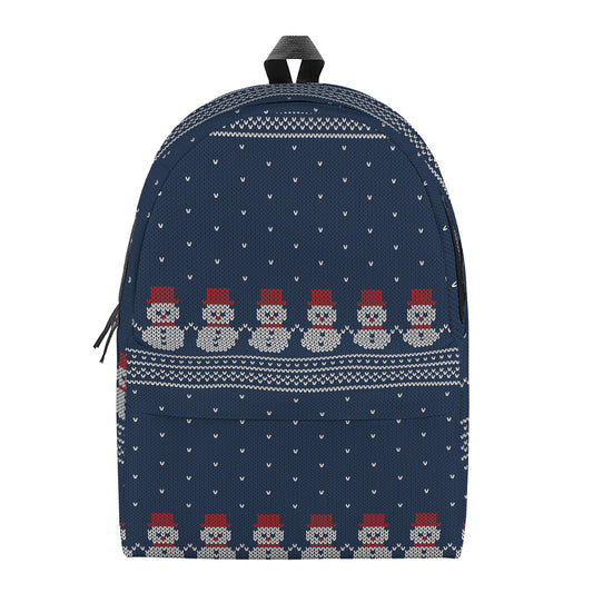 Snowman Knitted Pattern Print Backpack