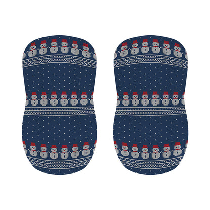 Snowman Knitted Pattern Print Bar Stool Covers