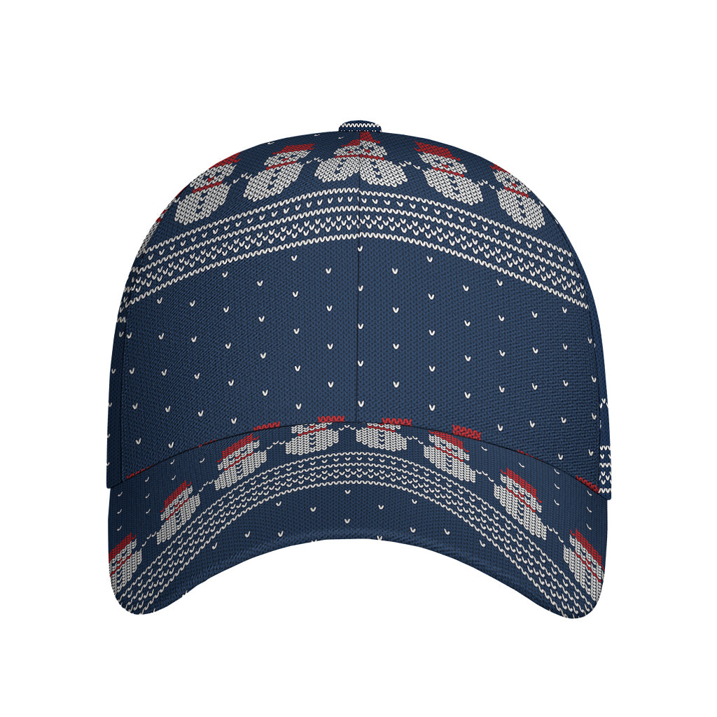 Snowman Knitted Pattern Print Baseball Cap