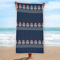 Snowman Knitted Pattern Print Beach Towel