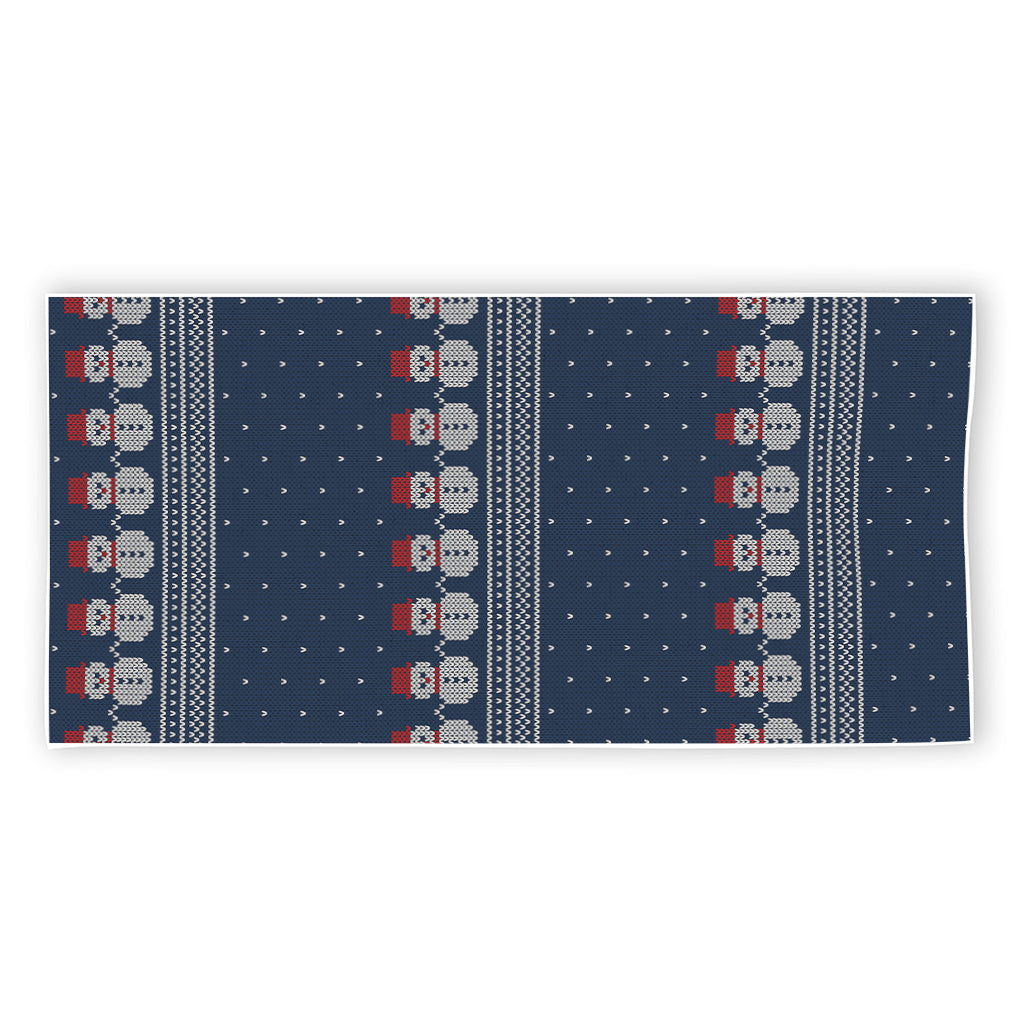 Snowman Knitted Pattern Print Beach Towel