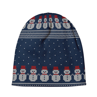 Snowman Knitted Pattern Print Beanie