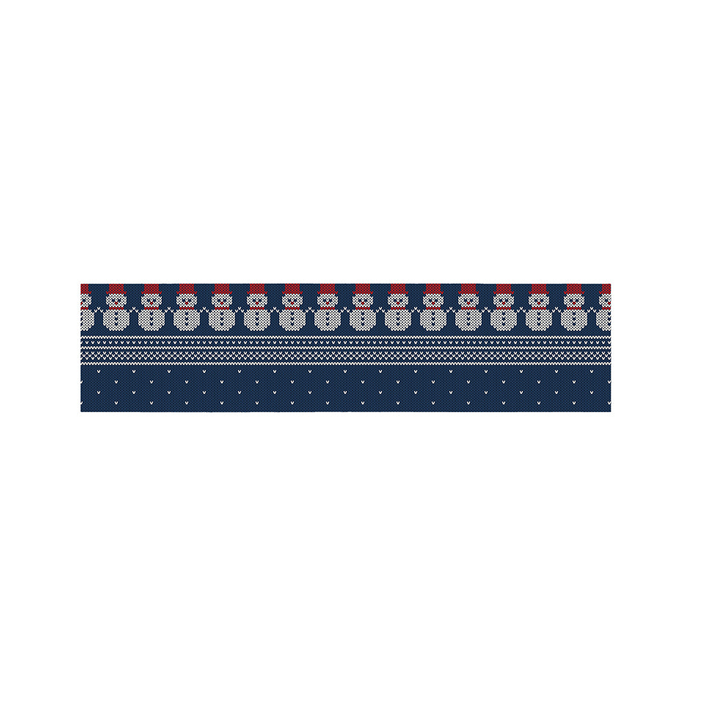Snowman Knitted Pattern Print Bed Runner