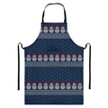 Snowman Knitted Pattern Print Bib Apron With Pocket