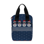Snowman Knitted Pattern Print Bible Tote Bag