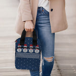 Snowman Knitted Pattern Print Bible Tote Bag
