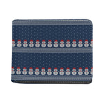 Snowman Knitted Pattern Print Bifold Wallet