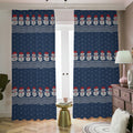 Snowman Knitted Pattern Print Dimout Pencil Pleat Curtains