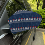Snowman Knitted Pattern Print Car Side Mirror Covers