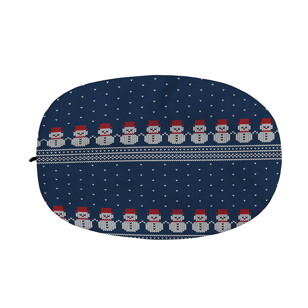 Snowman Knitted Pattern Print Car Side Mirror Covers