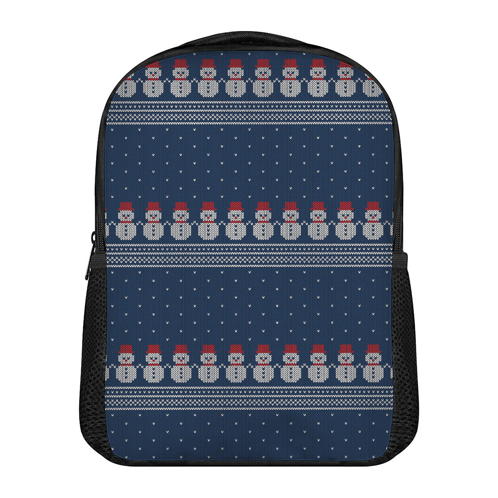 Snowman Knitted Pattern Print Casual Backpack