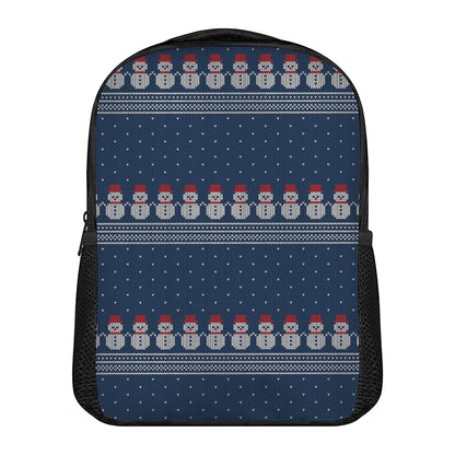 Snowman Knitted Pattern Print Casual Backpack