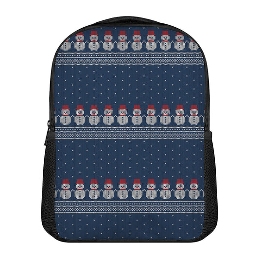 Snowman Knitted Pattern Print Casual Backpack