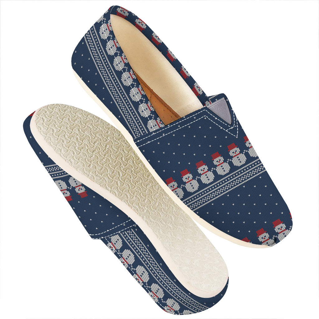 Snowman Knitted Pattern Print Casual Shoes