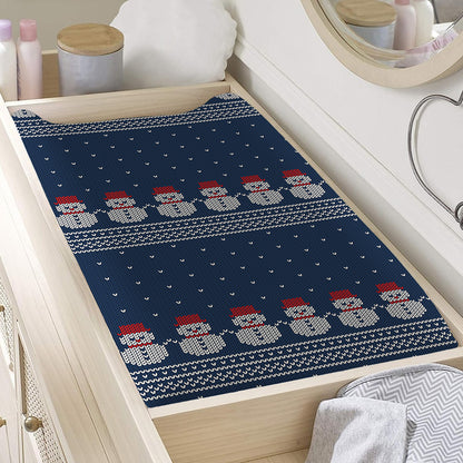 Snowman Knitted Pattern Print Changing Pad Cover