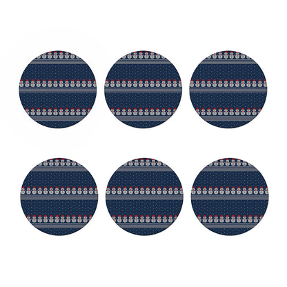 Snowman Knitted Pattern Print Coaster Set
