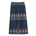 Snowman Knitted Pattern Print Cotton Front Slit Maxi Skirt