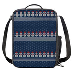 Snowman Knitted Pattern Print Crossbody Lunch Bag